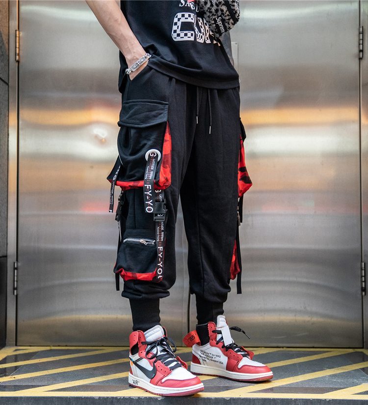 Hiphop webbing harem trousers