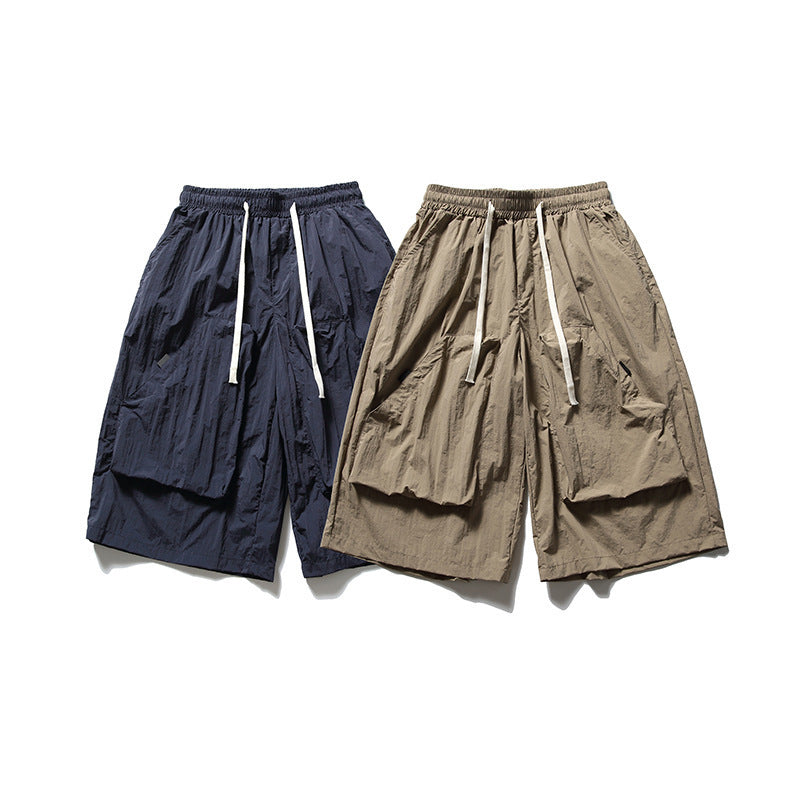 Three-dimensional Large Pocket Shorts Japanese-style Retro